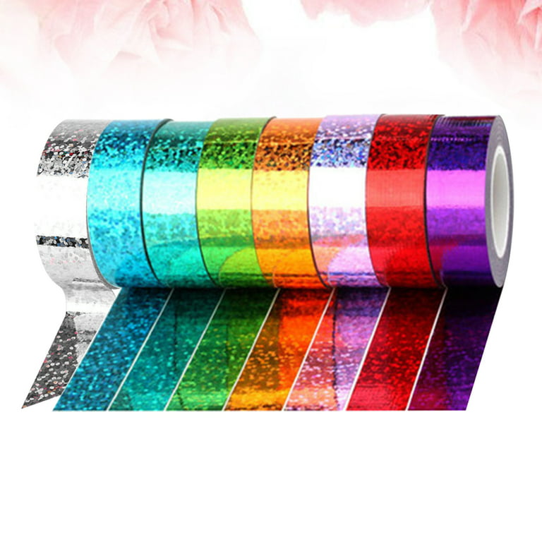 5m Laser Glitter Washi Tape Candy Colors Decorative Adhesive Masking Tapes  For Scrapbooking Girls Diy Albums Stationery Tape