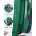 thumbnail image 3 of Green Geometric Kitchen Curtains Abstract Art Modern Painting Cafe Short Curtains for Bathroom Blackout Window Curtain Grommet Small Window Treatment Tier Drapes for Bedroom Living Room 42"x45"x2, 3 of 9