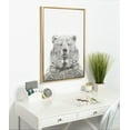 thumbnail image 5 of Kate and Laurel Sylvie Bear Animal Print Black and White Portrait Framed Canvas Wall Art by Simon Te Tai, 23x33 Gold, 5 of 5