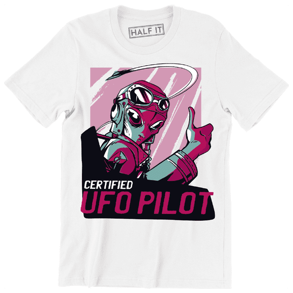 Funny Cool Space Traveler Alien Certified Ufo Pilot Men's T-Shirt