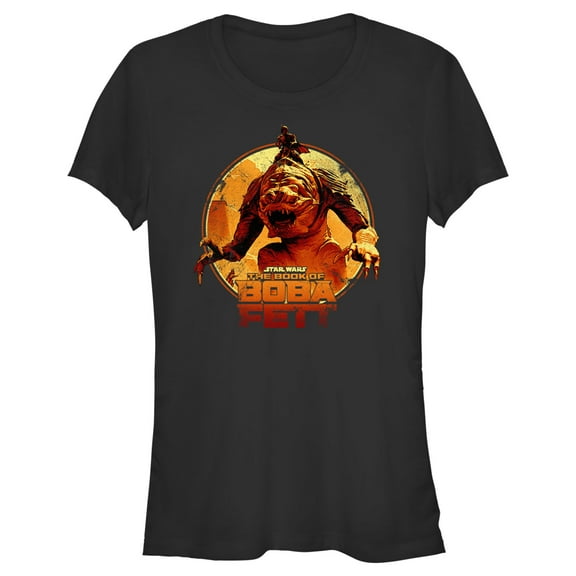 Junior's Star Wars: The Book of Boba Fett Riding the Rancor Graphic Tee Black Medium
