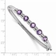 thumbnail image 2 of 925 Sterling Silver Rhodium-plated Amethyst Hinged Bangle, 2 of 2