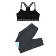 thumbnail image 3 of YiZYiF Kids Girls Sports Set Wide Shoulder Straps Padded Cropped Vest with Leggings Gym Workout Outfit Black&Light Blue 10, 3 of 5