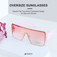 thumbnail image 2 of Gafas de sol cuadradas de gran tamaño para mujer y hombre, de una sola pieza, 2 of 3