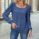 thumbnail image 5 of Blusa de mujer Fridja invierno Cuello cuadrado Manga larga Sólido casual, 5 of 5