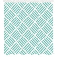 thumbnail image 3 of Ambesonne Aqua Shower Curtain, Diagonal Parallel Lines, 69"Wx75"L, Mint Green White, 3 of 3