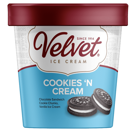 Velvet Ice Cream Cookies N Cream, 1 Pint