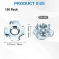 thumbnail image 3 of Uxcell 100-Pack 1/4-UNC T-nut, 5/16" Barrel Length Carbon Steel4-Pronged Tee Nut Threaded Insert Corrosion Resistant Fasteners, 3 of 7