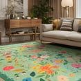 thumbnail image 4 of GUUCHA 2'x6'Area Rugs for Living Room Floral Print Rug Floor Carpet for Bedroom,Green, 4 of 7