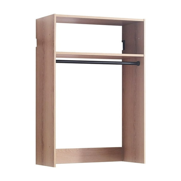 Klair Living Devi Oak Wall Mounted Walk in Wood Closet System