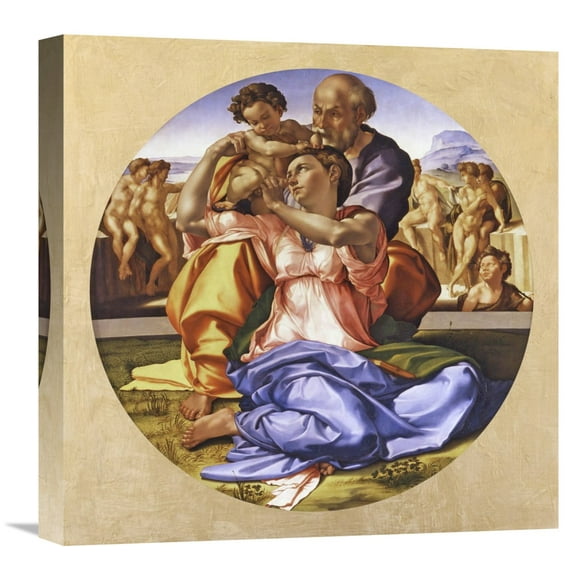Global Gallery Michelangelo,'Doni Tondo' Stretched Canvas Artwork