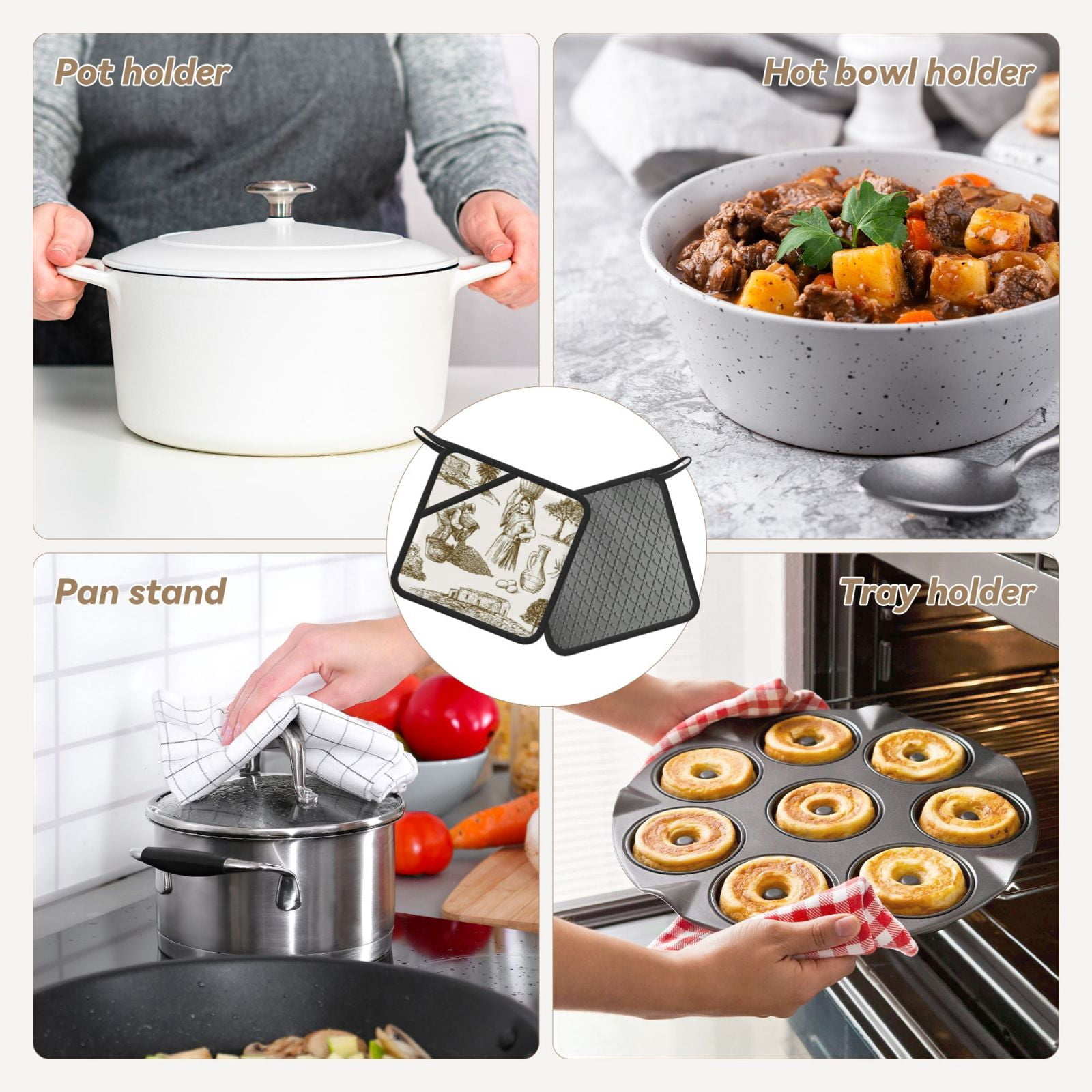 Xecao Olive Picking for Silicone Trivet Mats - Heat Resistant Pot Holders, Multipurpose Non-Slip Hot Pads