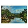 thumbnail image 2 of East Cutting Board, View of the Tropical Jungle River at the Beach of Masoala National Park in Madagascar, Decorative Tempered Glass Cutting and Serving Board, Large Size, Multicolor, by Ambesonne, 2 of 5