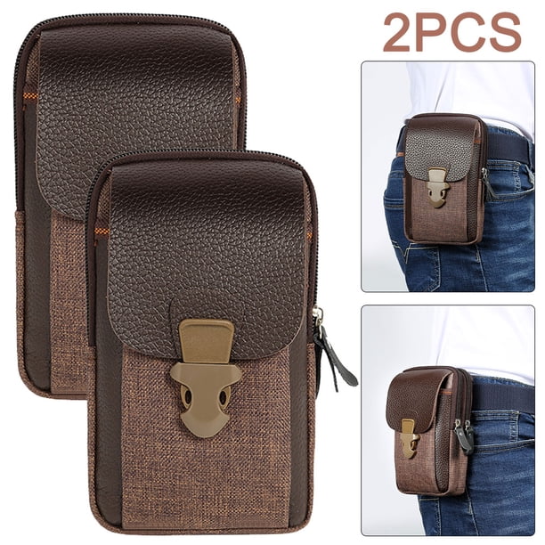 Monedero 6 Pulgadas Con Clip para Billetes PU 2 Uds. Entrenamiento Viajes Correr Ir Compras (café)