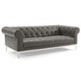 thumbnail image 2 of Modway Idyll Tufted Button Upholstered Leather Chesterfield Sofa in Gray, 2 of 6