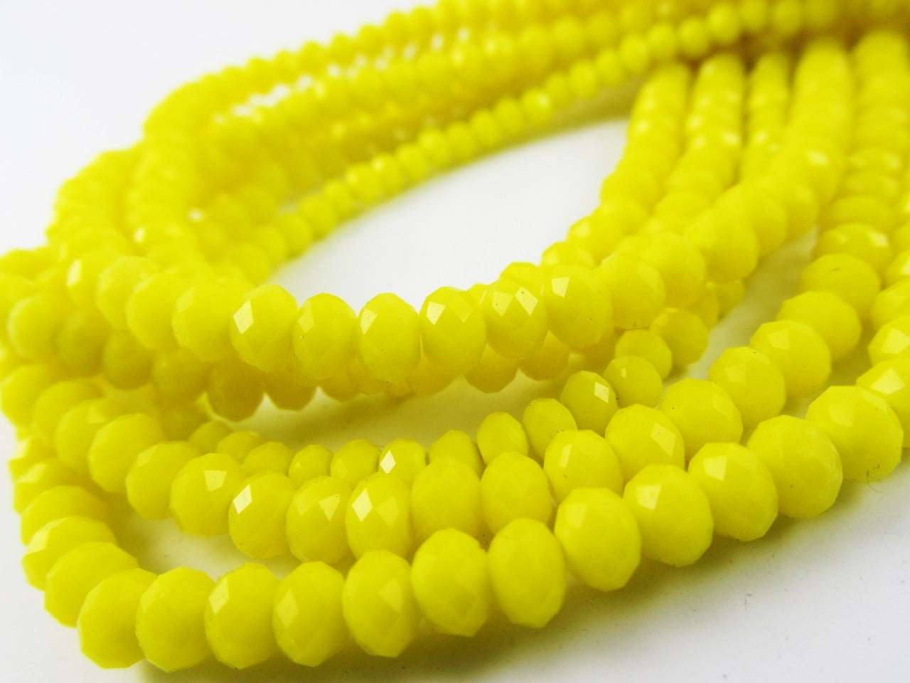 BeadsOne Yellow 8mm Glass Faceted Rondelle Craft Beads, Jewerly Making
