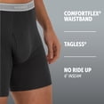 thumbnail image 6 of Hanes Men's Black/Grey Boxer Briefs, 3 Pack, 6 of 10