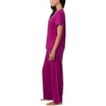 thumbnail image 2 of Carole Hochman Midnight Women’s 3-piece Elastic Waistband PJ Set with Pockets (Pink, Medium), 2 of 7