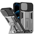 thumbnail image 1 of SaniMore Case for iPhone 14 Pro Max (6.7" 2022), [Slide Camera Cover + Incvisible Kickstand] Magnetic Car Mount Upgraded Heavy Duty Protective Hybird Rugged Military Grade Drop-proof Shell, Silver, 1 of 7