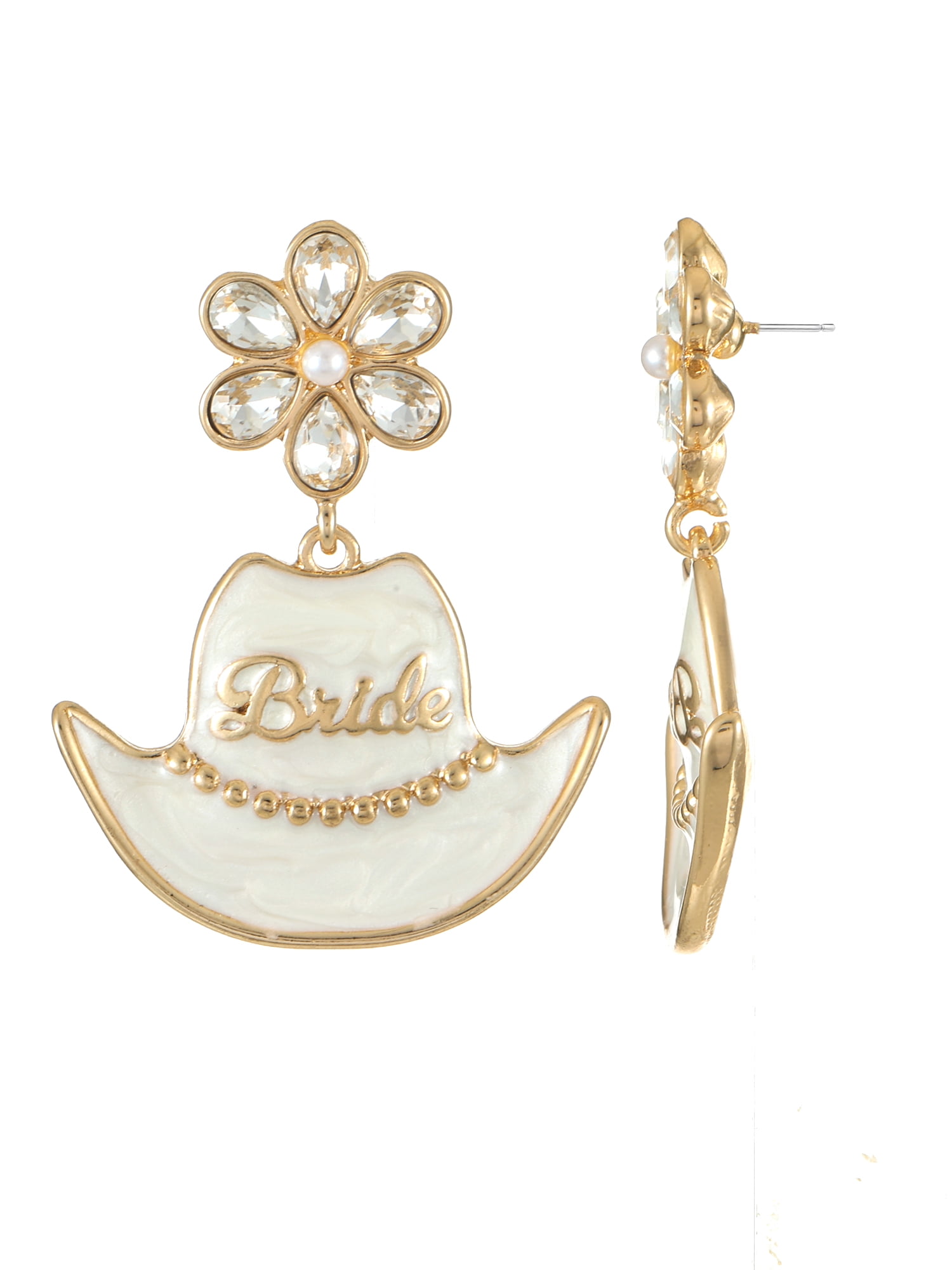 Rhinestone Cowgirl Earrings – Western Tassel & Enamel Hat Dangle Earrings For Concerts, Cowboy Outfits, Gifts