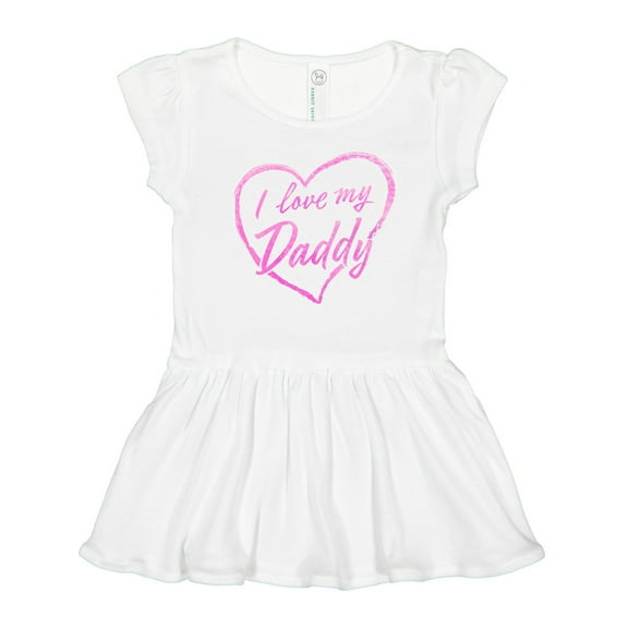 Inktastic I Love My Daddy in Pink Chalk Heart Girls Toddler Dress