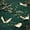 Cranes Cherry Blossom Branches Emerald Green, variant on 31"x8" Blue Gold Fish Floral Bubble Accents Elegant Complete Skateboards for Beginners, Double Kick 7 Ply Maple Deck Skateboard with Wheels, Gifts for Kids Teens