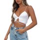 thumbnail image 3 of Playeras,Blusas y Tops,Ropa para Mujer Tank Tops Mujer Ropa de abrigo de verano para mujer, ajustado, con cordones, ajustable, sin espalda, tejido, seda de leche, chaleco con tirantes (White, L), 3 of 7