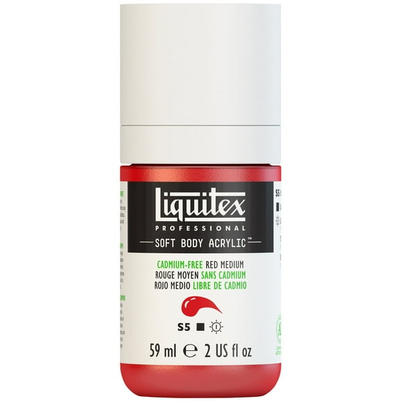 Liquitex Professional Soft Body Acrylic Color, 2 oz. Bottle, Cadmium-Free Red Medium