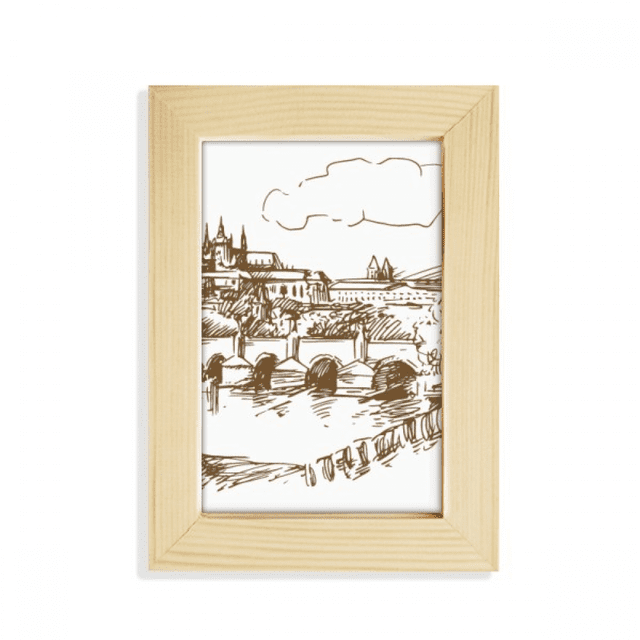 Charles Bridge Prague Czech Landmark Desktop Display Photo Frame Picture Art Painting 5x7 inch