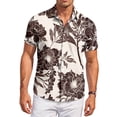 thumbnail image 2 of QHRMKOG Mens Hawaiian Shirts Short Sleeve Relaxed Fit Print Beach Shirts Light Tropical Holiday Button Down Hawaiian Shirt Summer Fashion Shirt White XL, 2 of 6