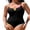 Black, variant on DOKOTOO Women's One Piece Swimsuits Tummy Control V Neck High Cut Tropical Color Block Swimwear