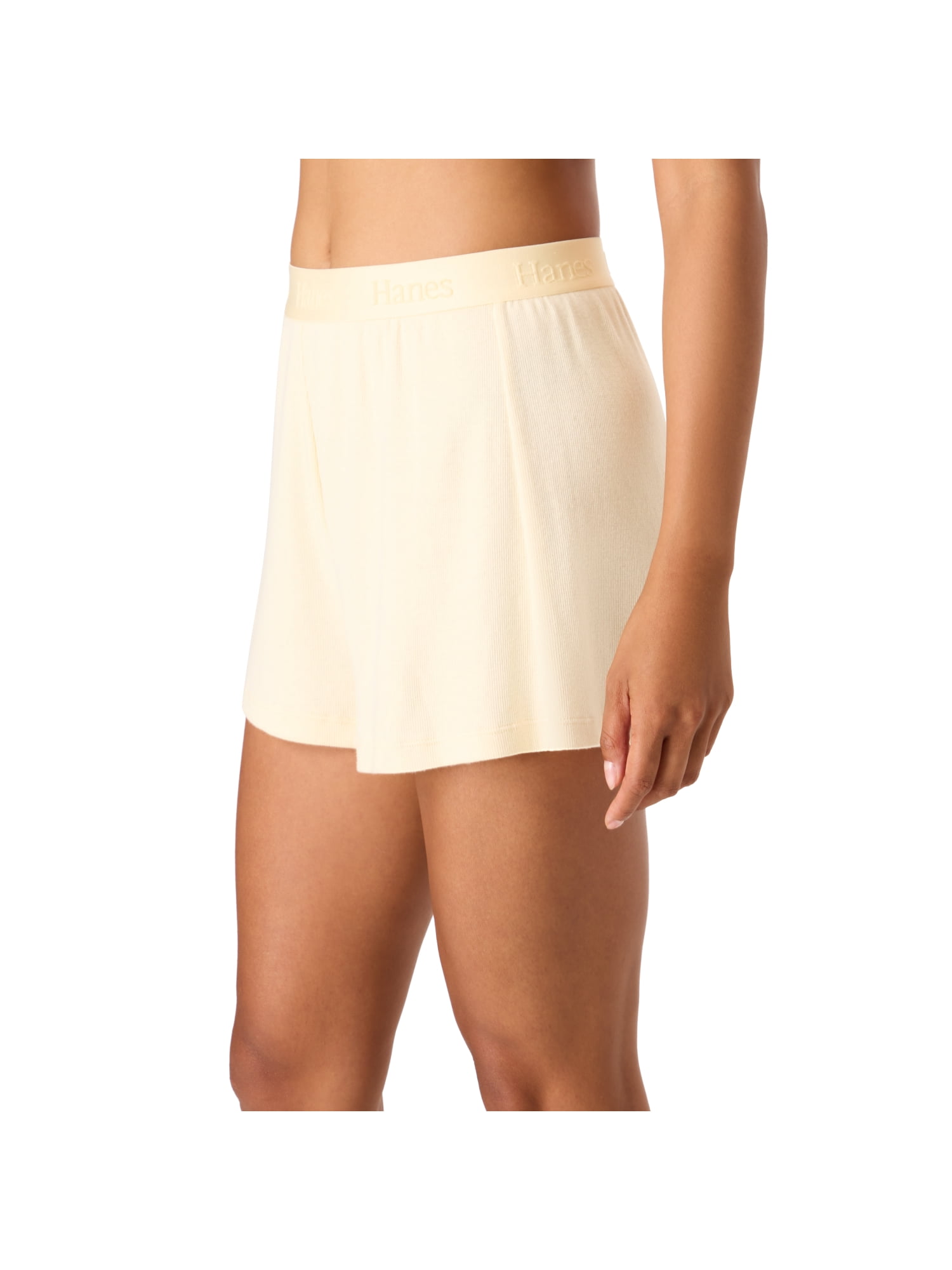Hanes Originals Women's SuperSoft Comfywear Rib Sleep Shorts, Sizes S to 2X
