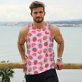 thumbnail image 6 of Uemuo Haear Strawberry Pattern Men's Muscle Shirts Sleeveless Dry Fit Gym Workout Tank Top Lightweight Sports Tank Top Beach Tank Top, Loose-fit Sleeveless Shirt-XX-Large, 6 of 7