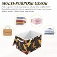thumbnail image 6 of Yayeee Collapsible Storage Bin with Lid Fabric Closet Decorative Basket with Handles, Black Fish Pattern, 6 of 7