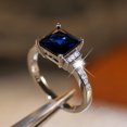 thumbnail image 5 of KDSJSXW Gold Band Ring Woman Squar Saphire Diamond Ring Women Engagement Wedding Jewelry Gift Engagement Rings Wedding Band Gold Band Ring Woman(Dark Blue,9), 5 of 6