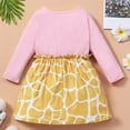 thumbnail image 2 of YEEDISON Baby Dress Children's Dress Autumn and Winter Girls Dress Cotton Giraffe Print Party Girl Dress for 18M-6Y, 2 of 4