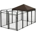 thumbnail image 2 of Topcobe Dog Kennel Outdoor with Waterproof Canopy, Dog Run with Chain Link, Secure Lock for Backyard and Patio, Large and Medium Sized Dogs, Outside Pet Shelter, Small Animal Habitat, 2 of 11
