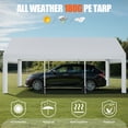 thumbnail image 6 of Walsunny 12x20 ft Carport with 4 Sandbags Heavy Duty Canopy with Roll-up Windows Portable Garage with Removable Sidewalls & Doors Car Canopy White, 6 of 10