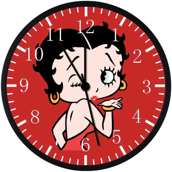 12 Inch Betty Boop Wall Clock Non-Ticking Silent Great for Decor and Gifts G186