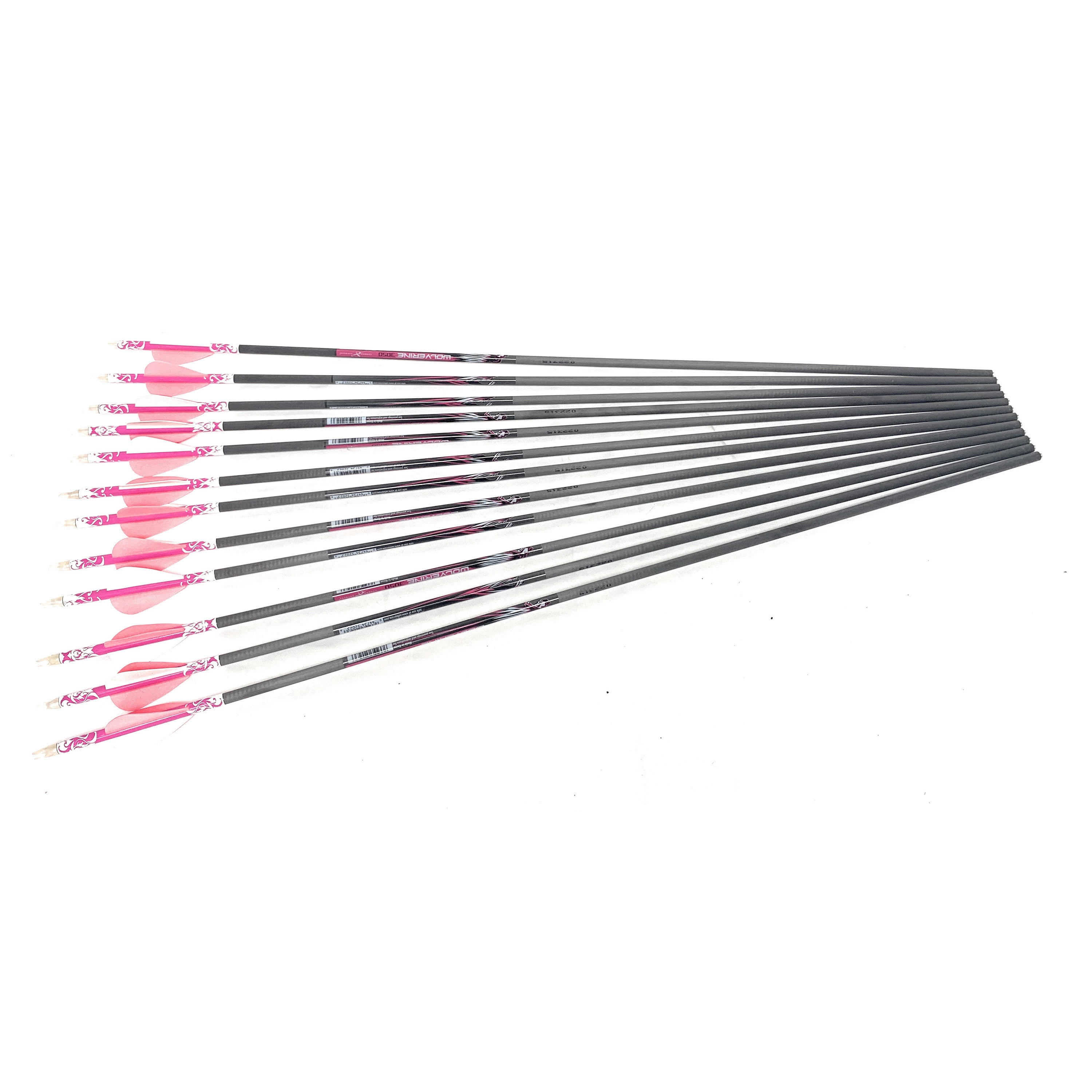 12pcs Musen 30'' Mixed Carbon Camo Arrows Spine 500 W 7.8mm Outdoor Hunting 