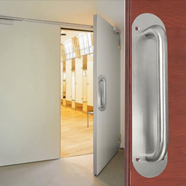 Manija de puerta de acero inoxidable BuyWeek Placa de tracción Ovalada Cuadrada
