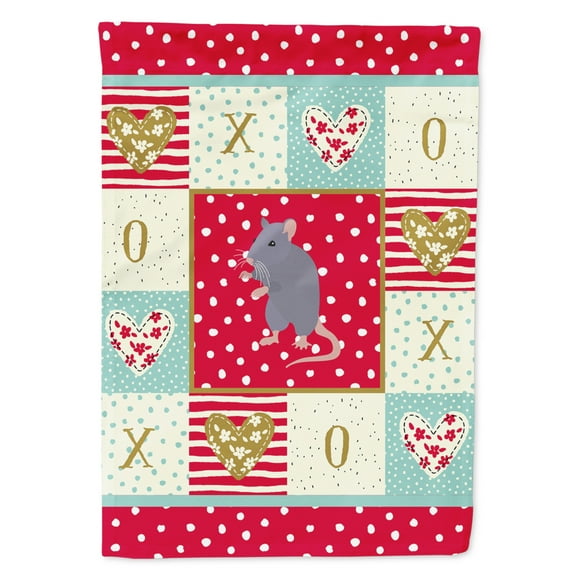 Carolines Treasures CK5457GF Blue Rat Love Flag Garden Size Small multicolor