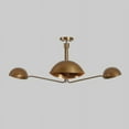 thumbnail image 2 of Three-Arm Bras Sputnik Chandelier Light Fixture Mid Century Brass Chandelier, 2 of 6