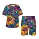 thumbnail image 1 of Balery Psychedelic Sunflowers Conjunto de Pijama Infantil de Manga Corta con Estampado – Ropa de Dormir de Algodón Suave-Large, 1 of 6