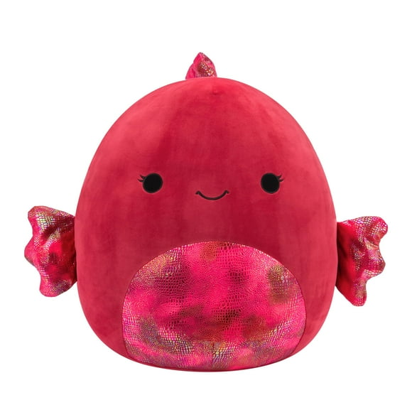 Squishmallows Original 20-Inch Barella Raspberry Betta Fish with Shiny Textured Fins - Official Jazwares Jumbo Plush