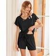 thumbnail image 7 of Ekouaer Womens Lounge Sets Comfy 2 Piece Sleepwear V Neck Cute Pajamas Shorts Set for Summer Pjs, 7 of 7