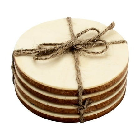 

Resin/Wood Coasters (4) Pieces Resin/Wooden Coasters Cup Coaster Set for Bar Kitchen Home Apartment Cream/Brown Finish