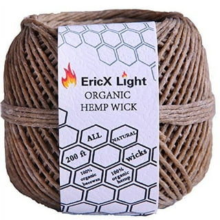 100% Organic Hemp Wick with Natural Beeswax Coating, Twisted Bee (200f