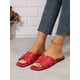 thumbnail image 4 of Snakeskin Embossed Slide Sandals, Black Elegant Snake Print Slides, 4 of 4