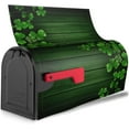 thumbnail image 4 of St Patrick''s Day Mailbox Cover, Grenn Clover Shamrock Letter Box Cover Magnetic Mail Wraps Post Garden Decor 21x18 in, 4 of 6